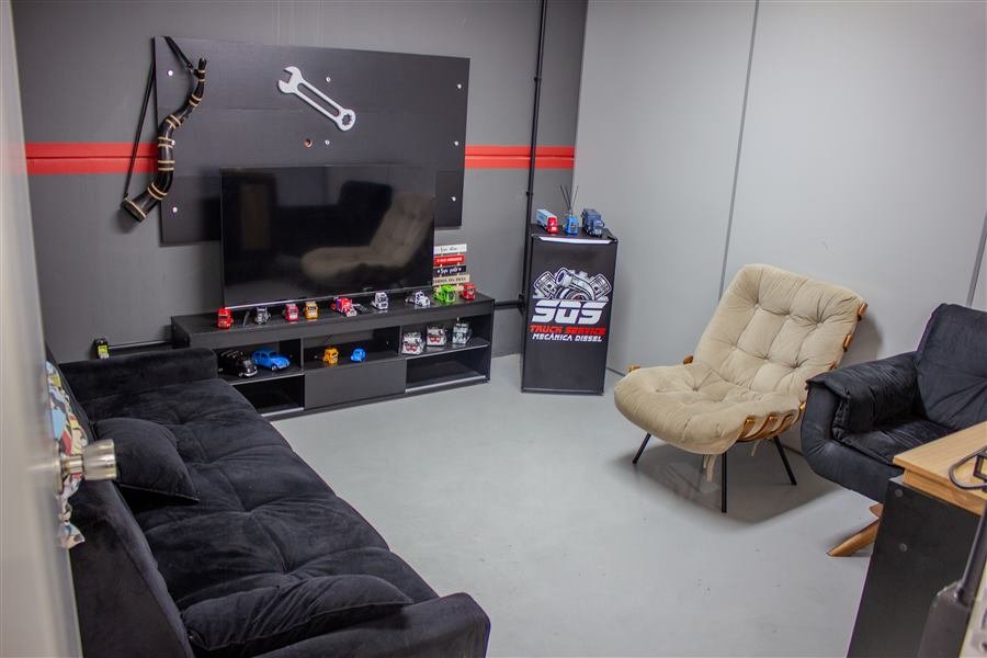 Espaço de descanso da equipe na oficina
